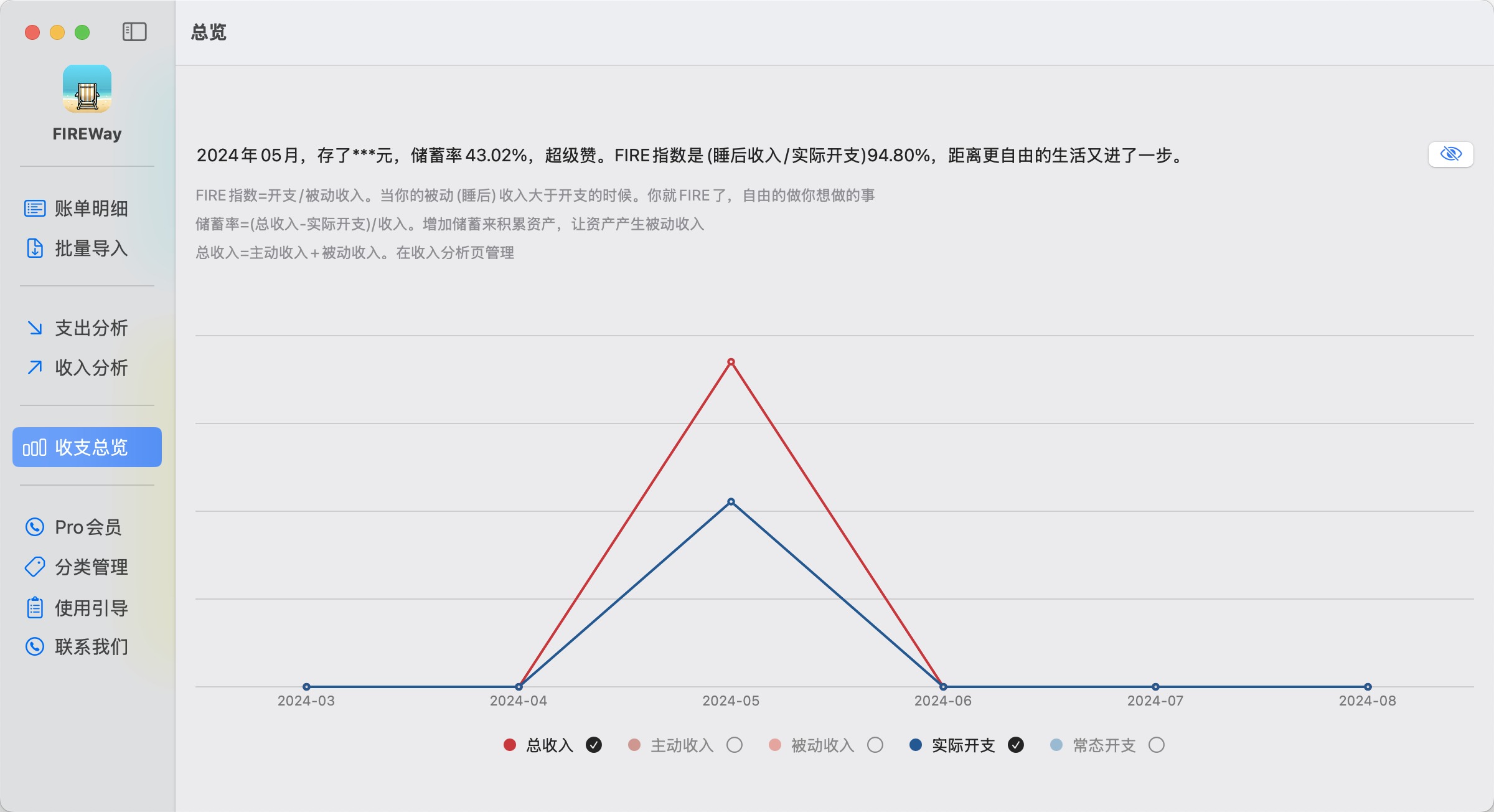 截图1:查看储蓄率和FIRE指数